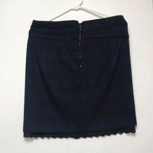 Black and navy striped skirt.